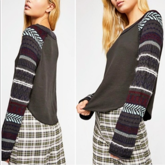 Free People Sweaters - Free People Black Fairground Thermal •NWT•
